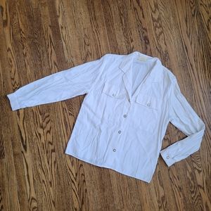 White Vintage Button Up Blouse